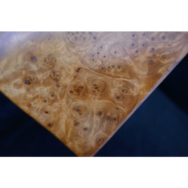 Mid 20th Century Siberian Burl Elm Wood Birdseye Jewelry Square Box For Sale - Image 10 of 10