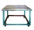 Vintage Industrial Table on Wheels With Corrugated Metal Top For Sale