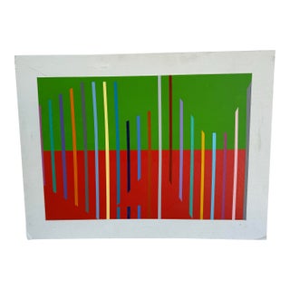 1981 Hard Edge Acrylic on Board Signed Millie Forster For Sale