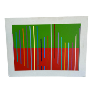 1981 Hard Edge Acrylic on Board Signed Millie Forster
