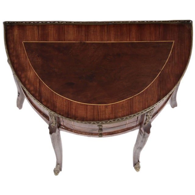 1900 - 1909 Small Antique Demilune Chest of Drawers, 1900 For Sale - Image 5 of 18