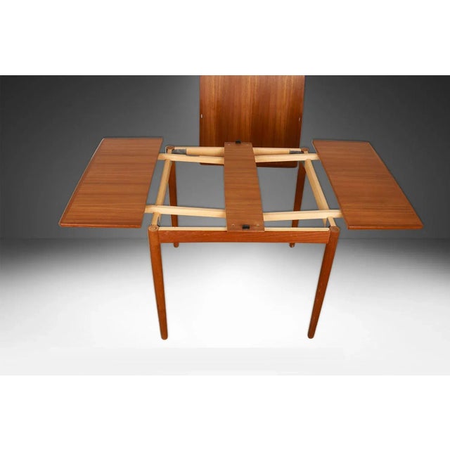 Poul Hundevad Mid-Century Teak Denmark Flip Top Extendable Game Dining Table For Sale - Image 4 of 15