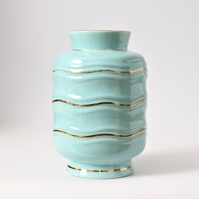 Blue Art Deco Ceramic Vase from Boch Frères, 1930s For Sale - Image 8 of 8