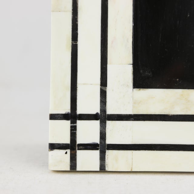 Art Deco Style Black and White Bone Inlay Photo Frame For Sale In New York - Image 6 of 8