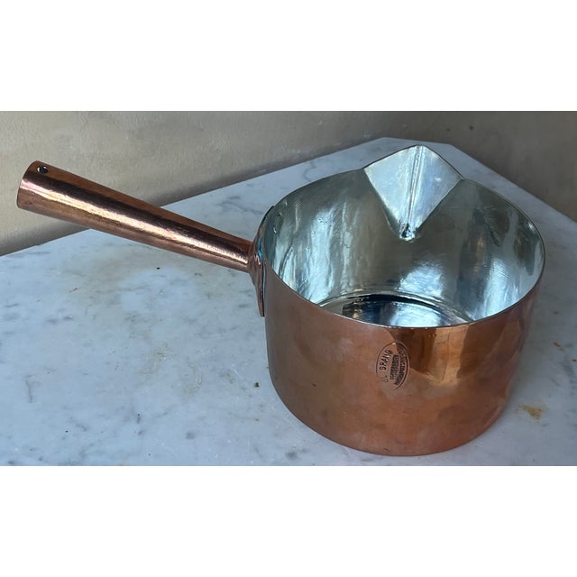 Copper Tinned Patissier Pan With Spout by j.l. Grand, C. 1900 For Sale - Image 8 of 9