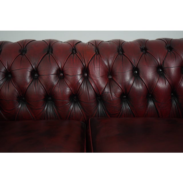 Chesterfield Tufted Leather English Loveseat For Sale In Philadelphia - Image 6 of 18