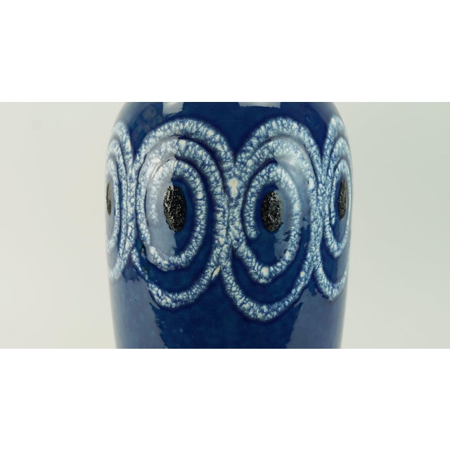Mid-Century Modern Mid-Century Fat Lava Ceramic Model No. 546-41 Vase with Blue White Swirl Pattern from Scheurich Keramik, 1960s For Sale - Image 3 of 10