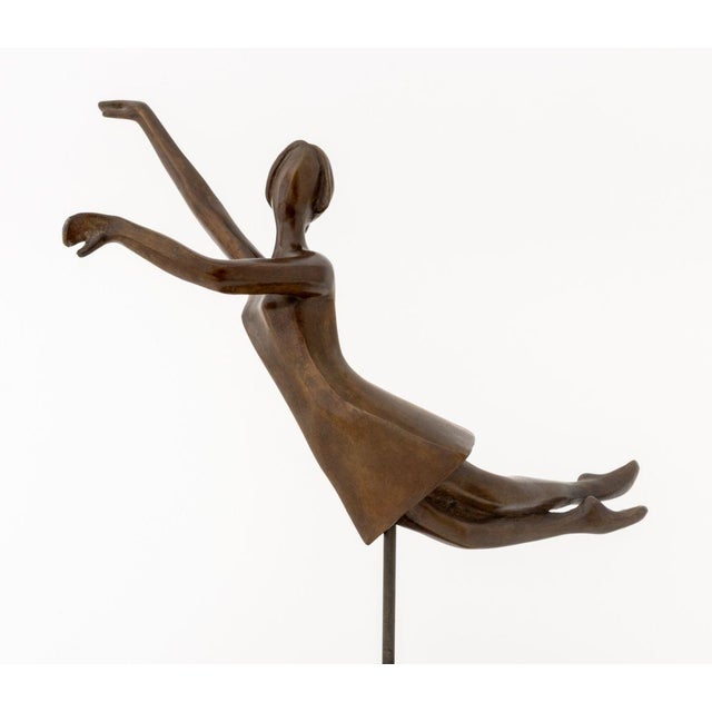Contemporary Tanya Poust Stylized Figure Patinated Bronze For Sale - Image 3 of 7