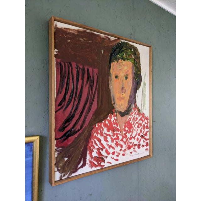 Mid-Century Modern Mid-Century Modern Swedish Framed Portrait "Paul", Oil Painting For Sale - Image 3 of 11