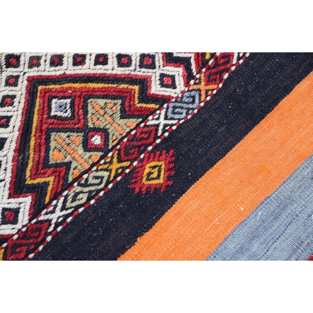 1980s Ethnic Design Cappadocia Hand Knotted Natural Wool Kilim Runner Rug For Sale - Image 9 of 12