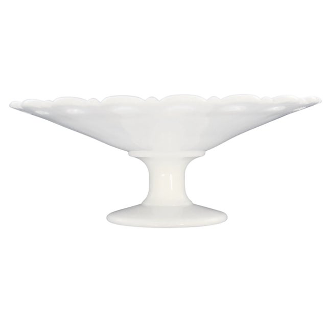 Anchor Hocking 1960s Farmhouse White Open Work Loop Rim Bowl For Sale - Image 4 of 5