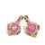 Traditional Bochic "Orient" Vintage Pink Ruby & Blue Topaz Earrings - 18K Gold & Silver For Sale - Image 3 of 18