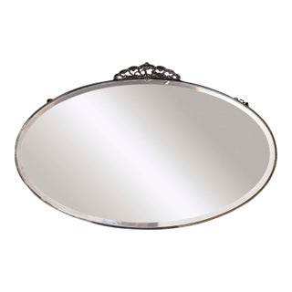 1930s French Art Deco Oval Mirror For Sale
