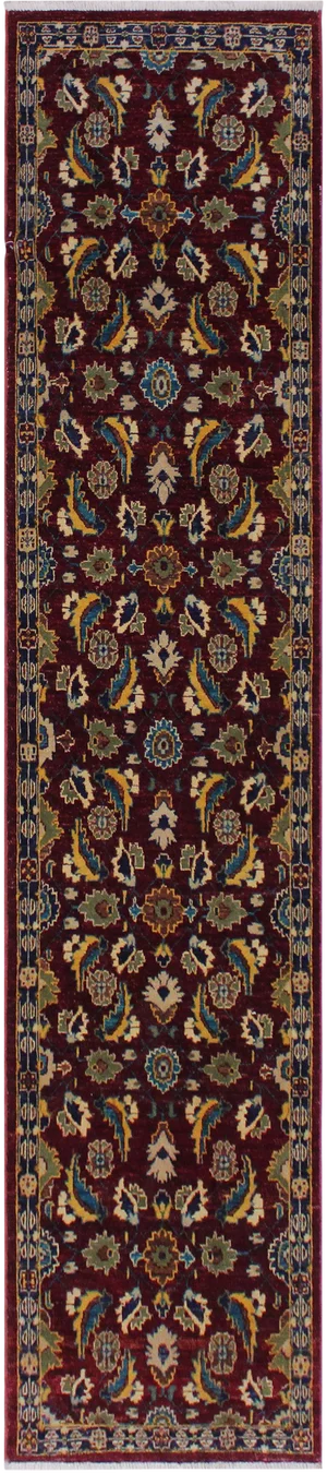 1990s Shabby Chic Hand-Knotted Wool Rug -2′7″ × 9′9″