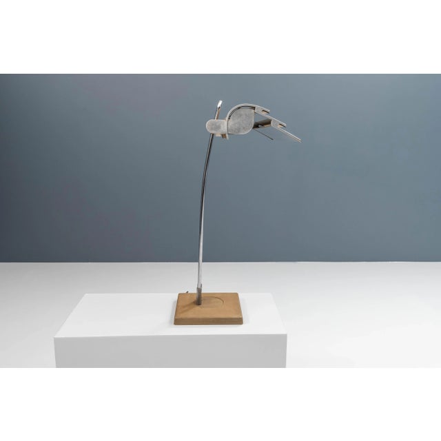 French Architectural Desk Lamp in Casted Iron Steel and Ribbed Aluminum, 1960s For Sale - Image 8 of 10