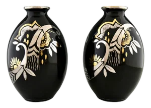 Art Deco Ceramic Vases, 1931, Set of 2