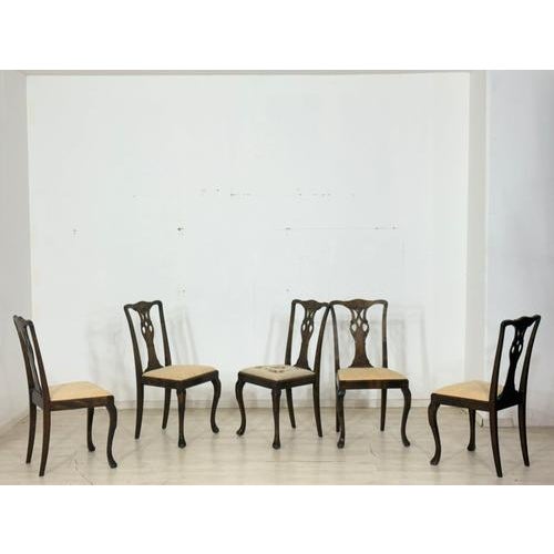 Antique Chippendale Chairs in Fine Mahogany, 1900, Set of 5 For Sale - Image 5 of 14