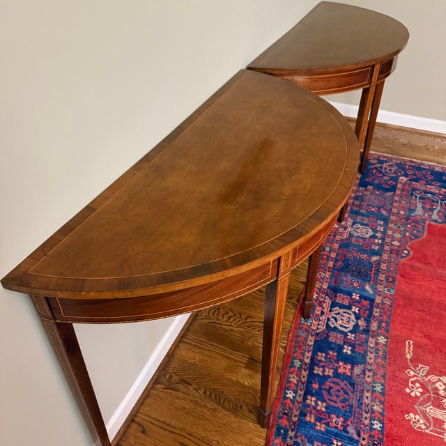 Pair of Antique Demi Lunes Circa 1800 For Sale - Image 11 of 13