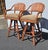Coastal Pair of Vintage McGuire Bamboo Woven Leather Swivel Bar Stools Barstool For Sale - Image 3 of 15