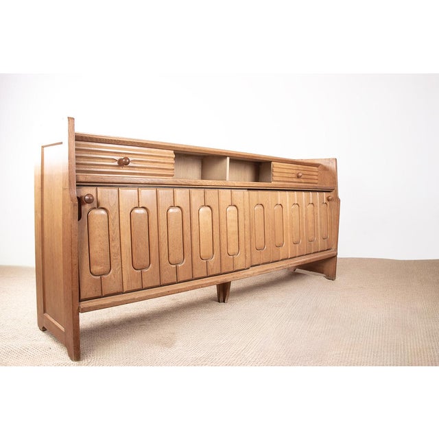 Large Sideboard in Oak and Danikowski Ceramics by Guillerme et Chambron for Votre Maison, 1960s For Sale - Image 10 of 18