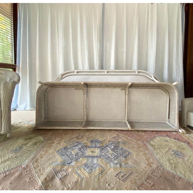 Vintage Lloyd Looms - 3 Piece Wicker Set: Sofa, Rocking Chair, Foot Stool/Side Table, 3 Pieces For Sale - Image 10 of 17