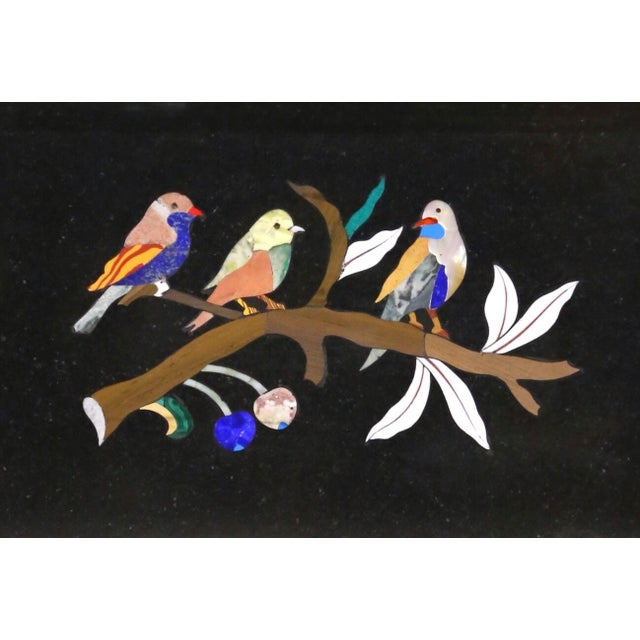 Mid-Century Italian Pietra Dura Bird Wall Plaques in Silvered Frames, Set of 4 For Sale - Image 15 of 18
