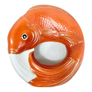 Vintage Koi Ceramic Bowl For Sale