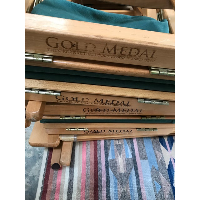 Wood Gold Medal Original Directors Chair- Fold Up Canvas For Sale - Image 7 of 8