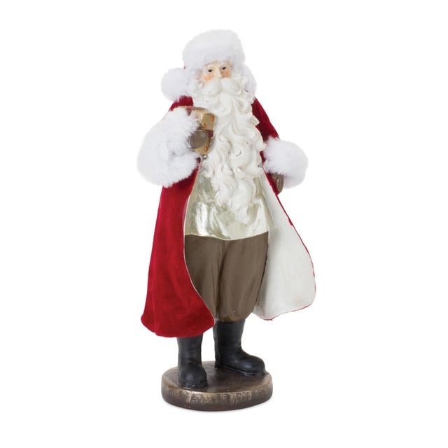 Celebrate the joy of the holiday season with this charming set of Santa figurines, each carrying whimsical toy accents!...