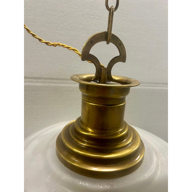 Metal Three-Light Brass Pendant Light, 1977 For Sale - Image 7 of 8