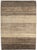 Vintage Hand-knotted Persian Lori Gabbeh rug featuring a soft, neutral palette with horizontal bands in shades of beige,...