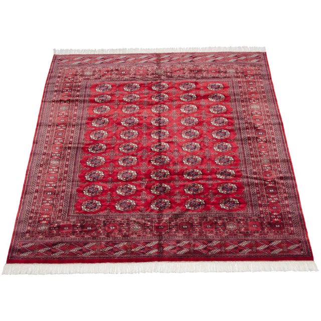 Vintage Fine Bokhara Square Rug - 8'1" X 8'5" For Sale - Image 10 of 12