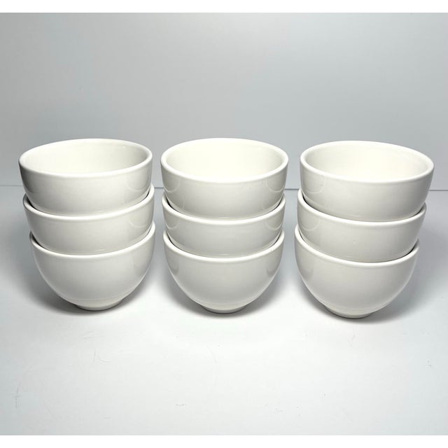 Contemporary Modern Crate & Barrel Cb2 9 Ceramic Eggshell White Small Mini Dipping Bowls - Set of 9 For Sale - Image 3 of 6