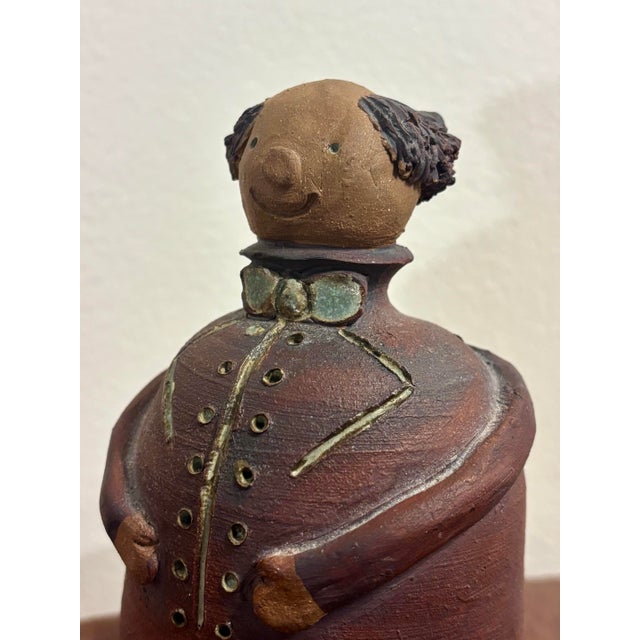 Charming vintage mid-century Swedish ceramic piggy bank modeled as a wonderfully stylized gentleman. The figure is...