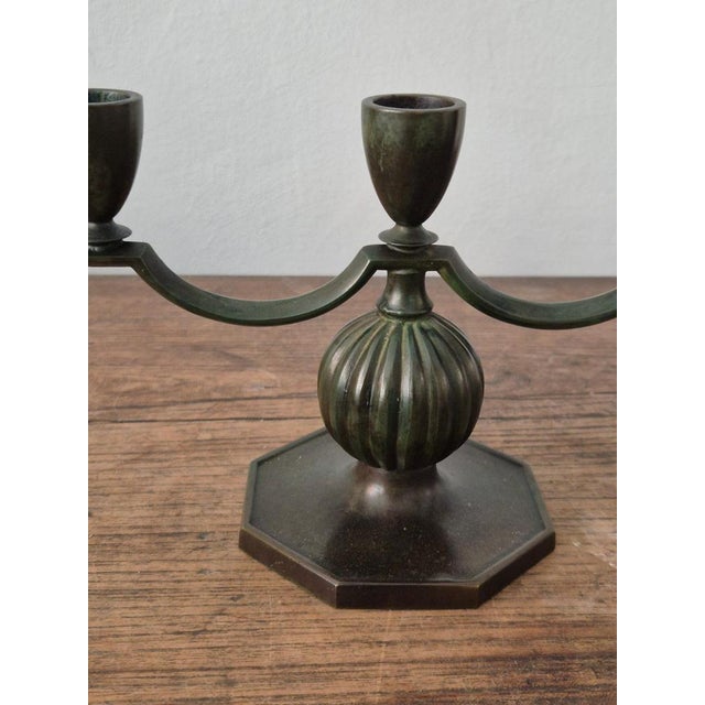 Swedish Grace Candelabra in Bronze by Jacob Ängman, 1920s For Sale - Image 4 of 9