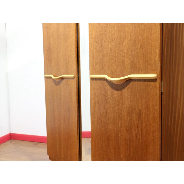 Mid Century Modern Vintage Teak Triple Armoire Wardrobe by Stonehill For Sale - Image 4 of 14