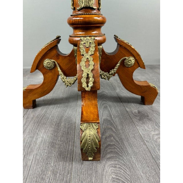 Wood 20th Century Louis XV Style Pedestal Table For Sale - Image 7 of 13