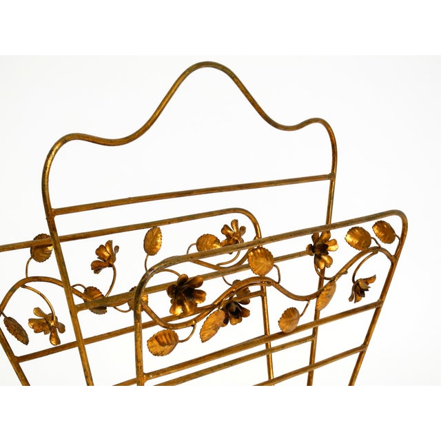Mid-Century Modern Newspaper and Magazine Rack with Gilded Metal Frame, 1950s For Sale - Image 18 of 18