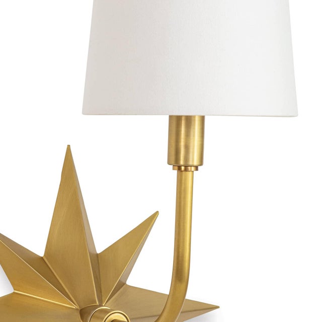 Traditional Regina Andrew Etoile Steel Sconce, Natural Brass For Sale - Image 3 of 8