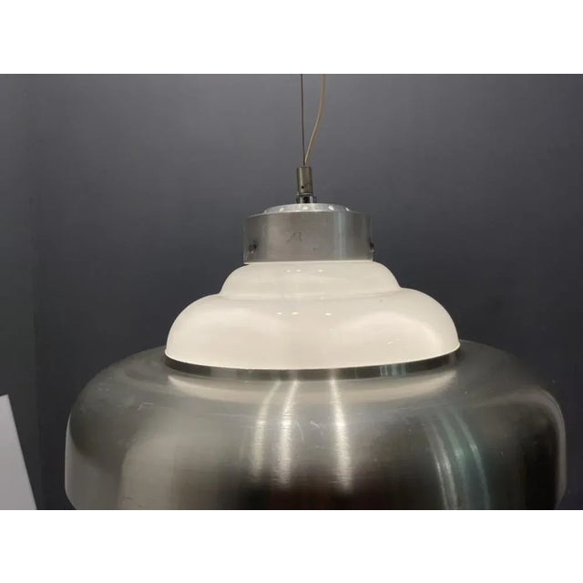 Large Mid-Century Opaline Glass Light Pendant For Sale - Image 6 of 11