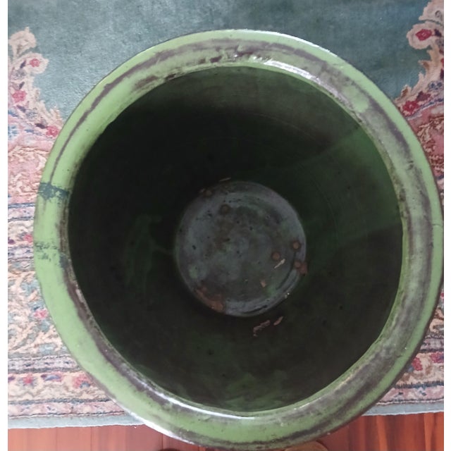 Antique Chinese Glazed Black Egg Pot Jardiniere 19" H X 19" Dia. For Sale - Image 13 of 16