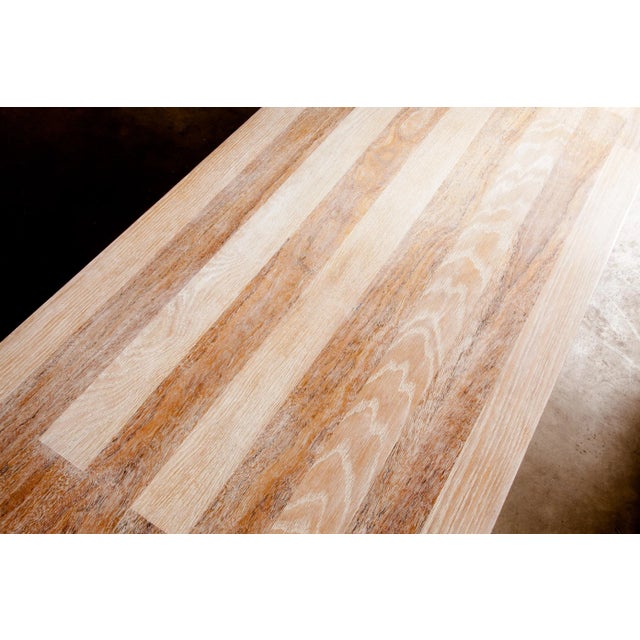 Wood Lane Altavista Coastal Constructivist Cerused White Oak Walnut Coffee Table For Sale - Image 7 of 12