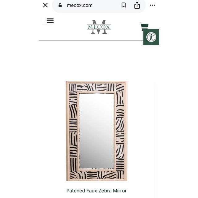 Patched Faux Zebra Mirror by Mecox Gardens For Sale - Image 9 of 12