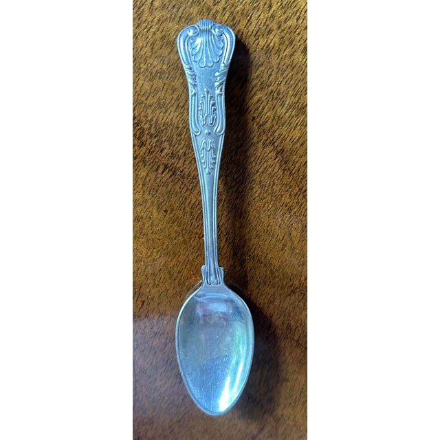 Unique Crystal double salt cellar including Reed and Barton silver plate ornate spoon. 5.5" long, 2.25" wide, 2" tall.
