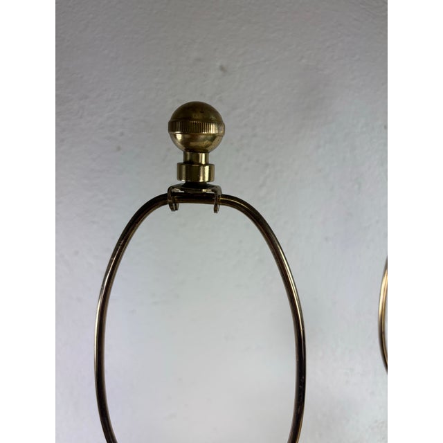 Asian 1990s Frederick Cooper Hand Blown Glass and Brass Table Lamps/a Pair For Sale - Image 3 of 9