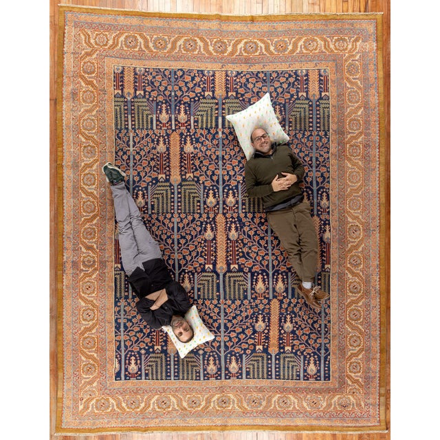 Early 20th Century Zabihi Collection Persian Bakshaish Tree of Life Room Size Rug - 10'10" x 14'2" For Sale - Image 9 of 12