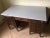 Oak desk 1970s after renovation in dark oak color, semi-matte varnish. The top is white gloss. Dimensions: width 126 cm,...