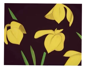 Alex Katz, Yellow Flags on Brown, 2023, Handsigned and Limited Print, Framed