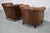 Vintage Dutch Cognac Colored Leather Club Chairs, Set of 2 For Sale - Image 17 of 18