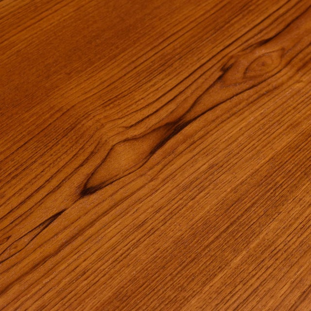 Refinished Expanding Oval Danish Modern Teak Flip-Flap Dining Table by Dyrlund For Sale - Image 10 of 15